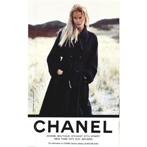 Chanel Winter Coat Couture Fashion 1995 Vintage Print Ad 8 inch Tall